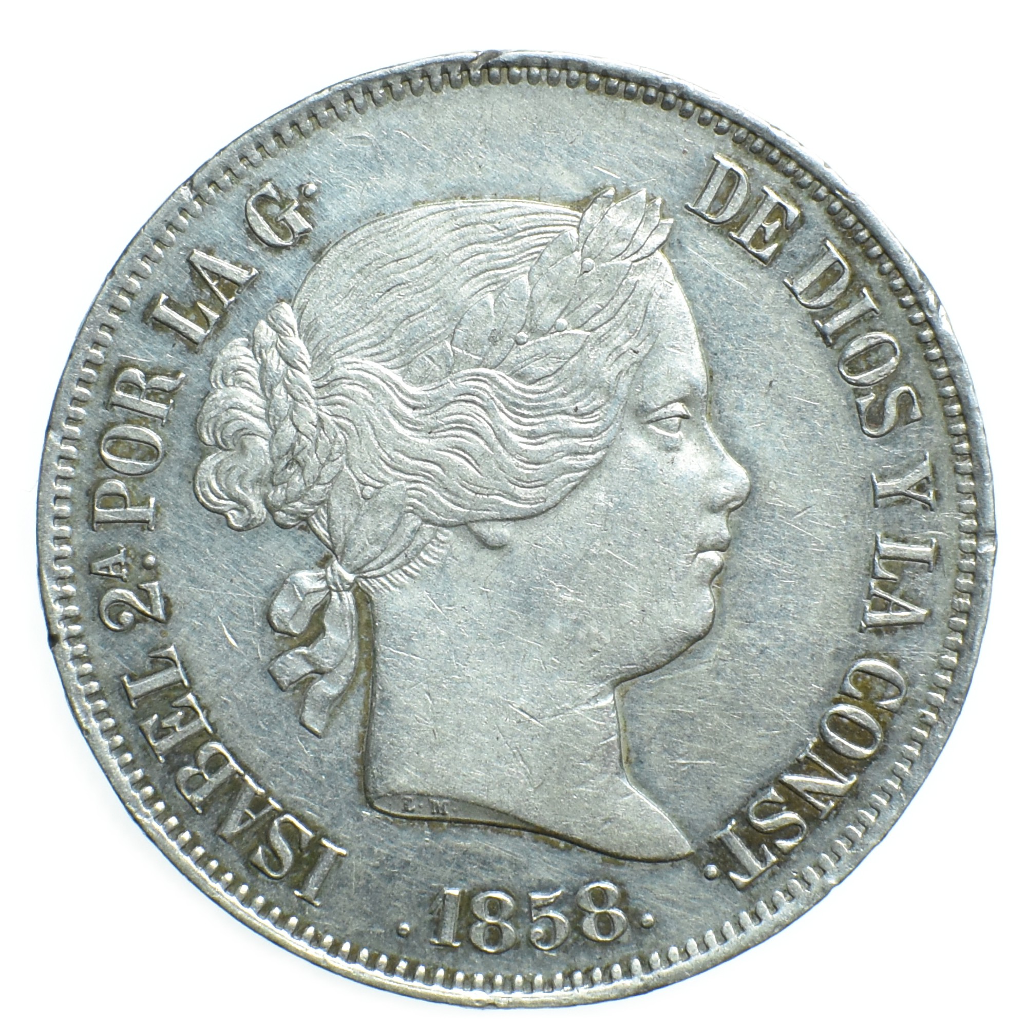 espagne 20reales 1858 revers 212