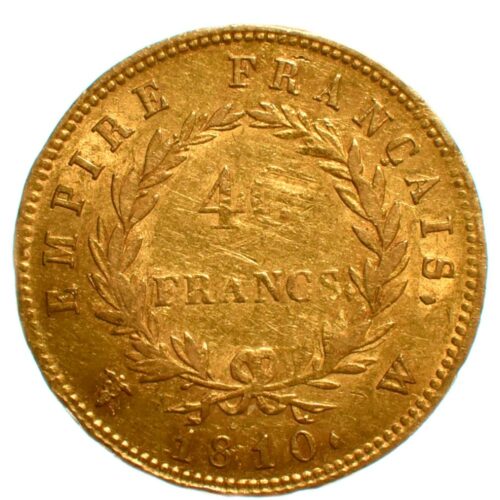 Napoleon 40francs or 1810w lille avers 410