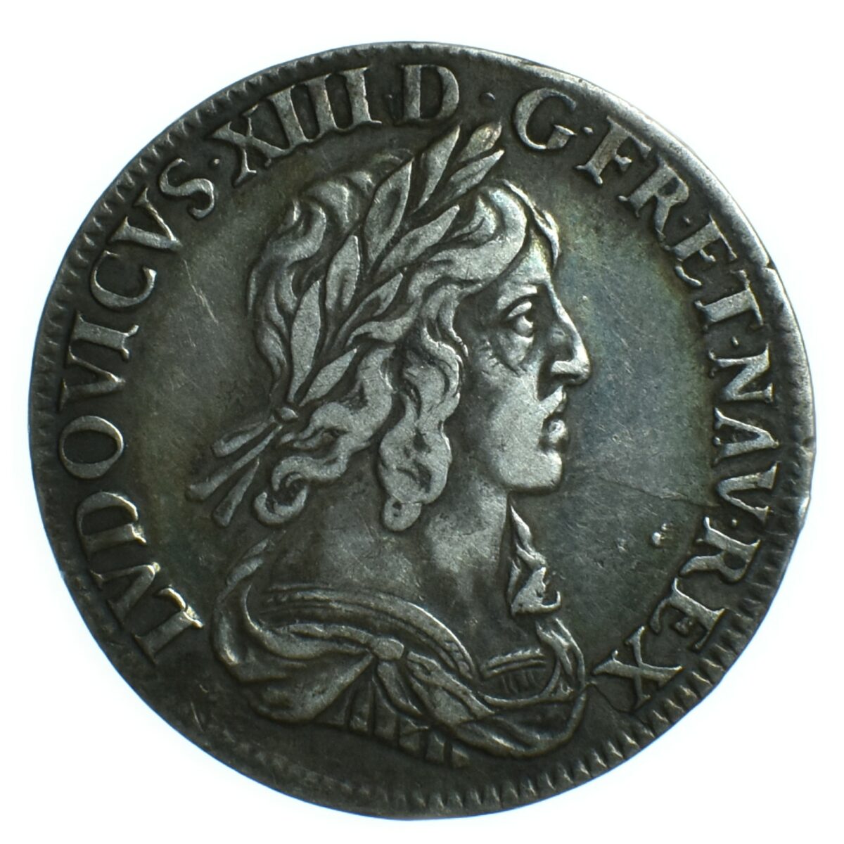 louis 13 quart ecu 1643 avers 510