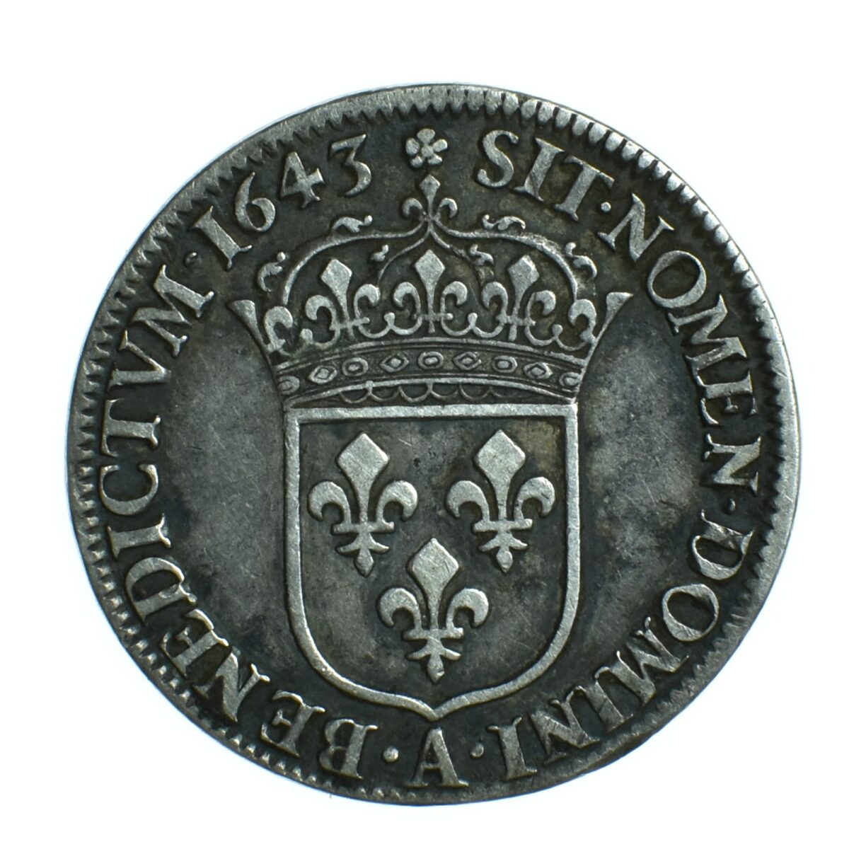 louis 13 quart ecu 1643 revers 510