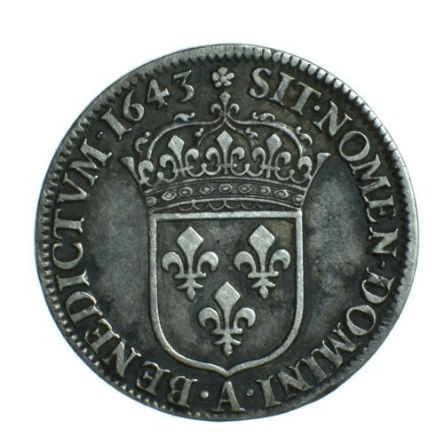 louis 13 quart ecu 1643 revers 510