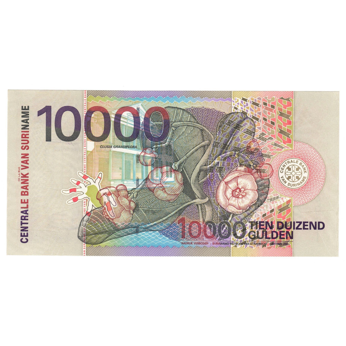 suriname 10000 gulden 2000 revers 0100