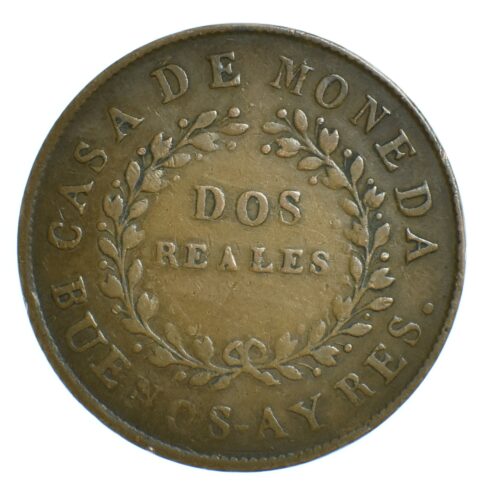 ARGENTINE 2 REALES 1844 REVERS