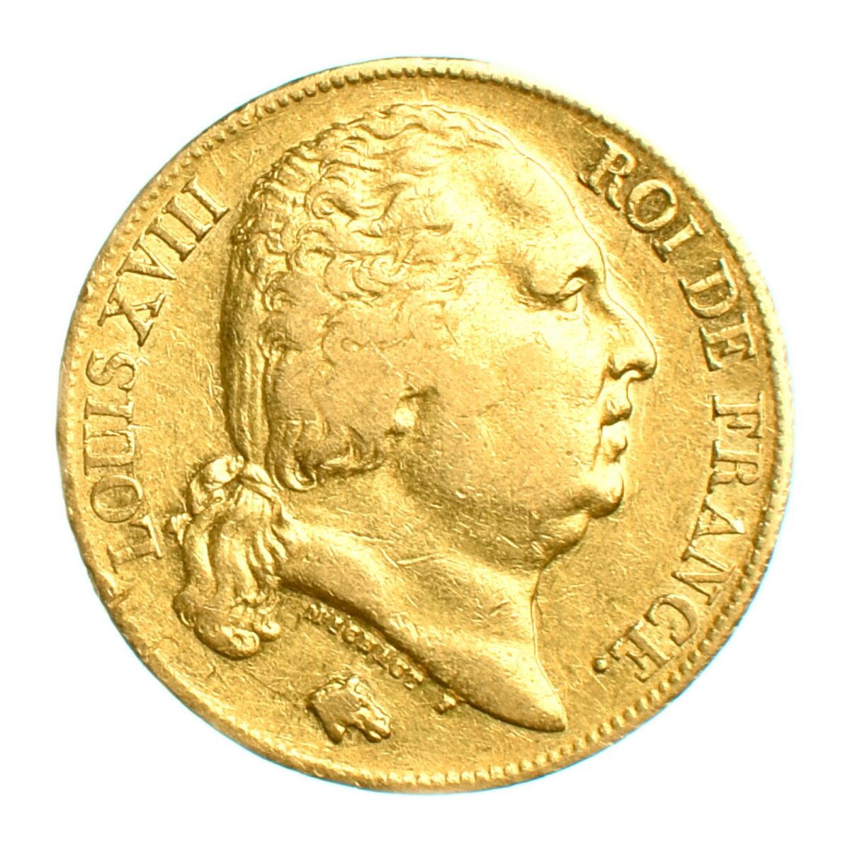 LOUISXVIII 20Francs or Nantes 1819T Avers