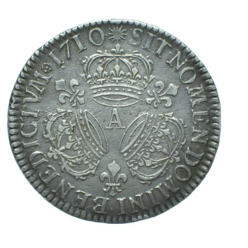 LOUIS14 DEMI ECU 1710 PARIS REVERS