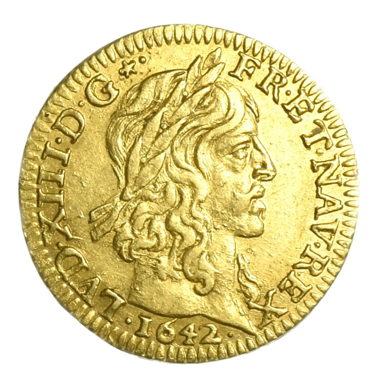 LOUISXIII DEMILOUIS OR 1642 AVERS