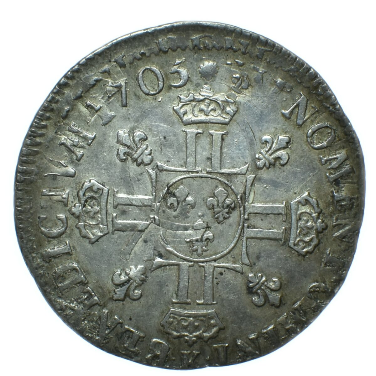 LOUISXIV QUART ECU 1705 BORDEAUX REVERS