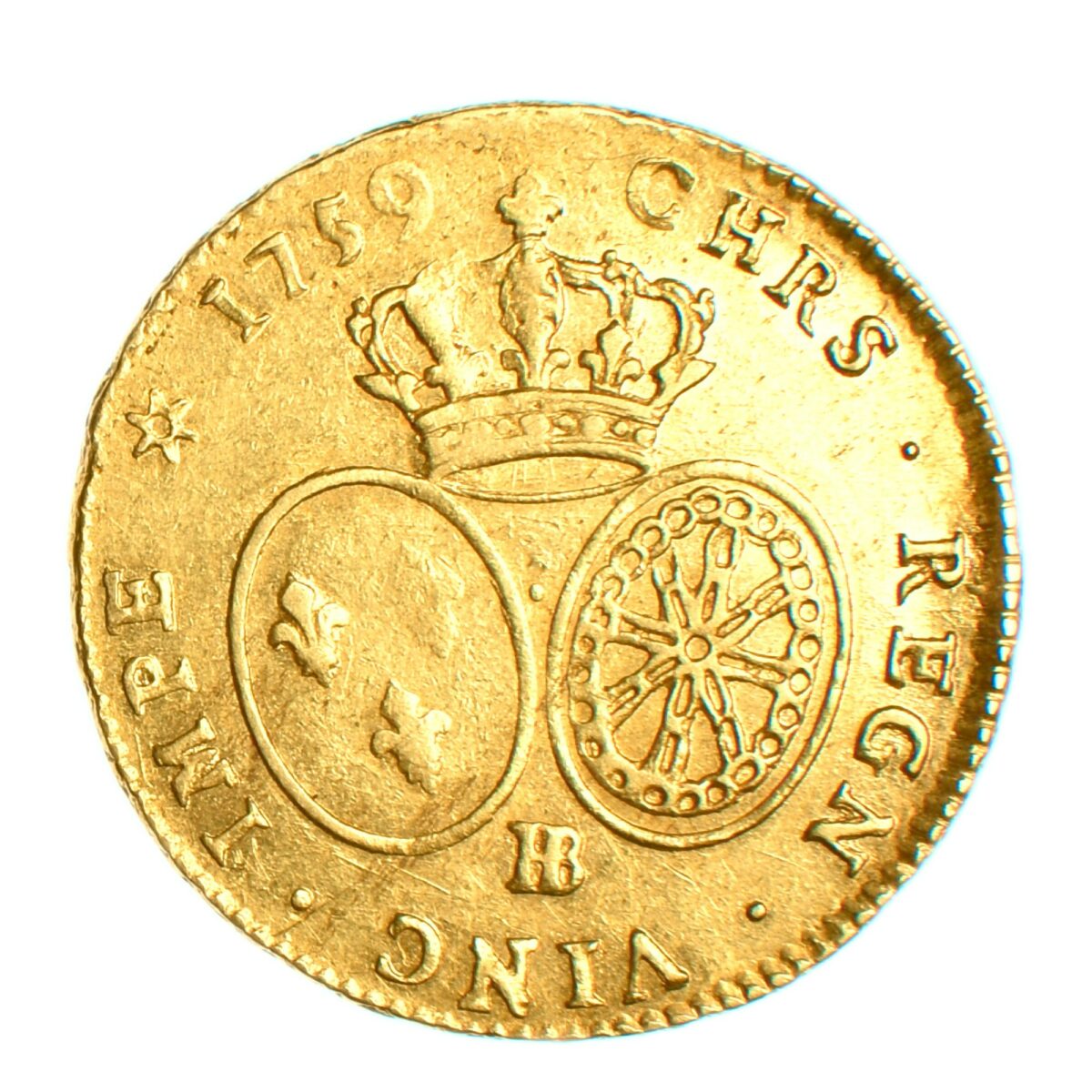 LOUISXVDOUBLELOUISOR1759STRASBOURGREVERS