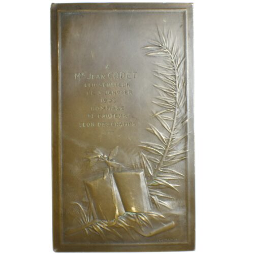 MEDAILLE PLAQUE ETUDE DESCHAMPS REVERS