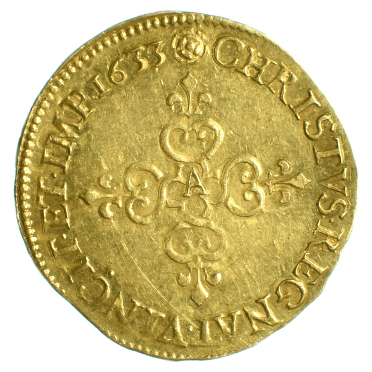 LOUIS XIII LOUIS OR 1633 PARIS AVERS