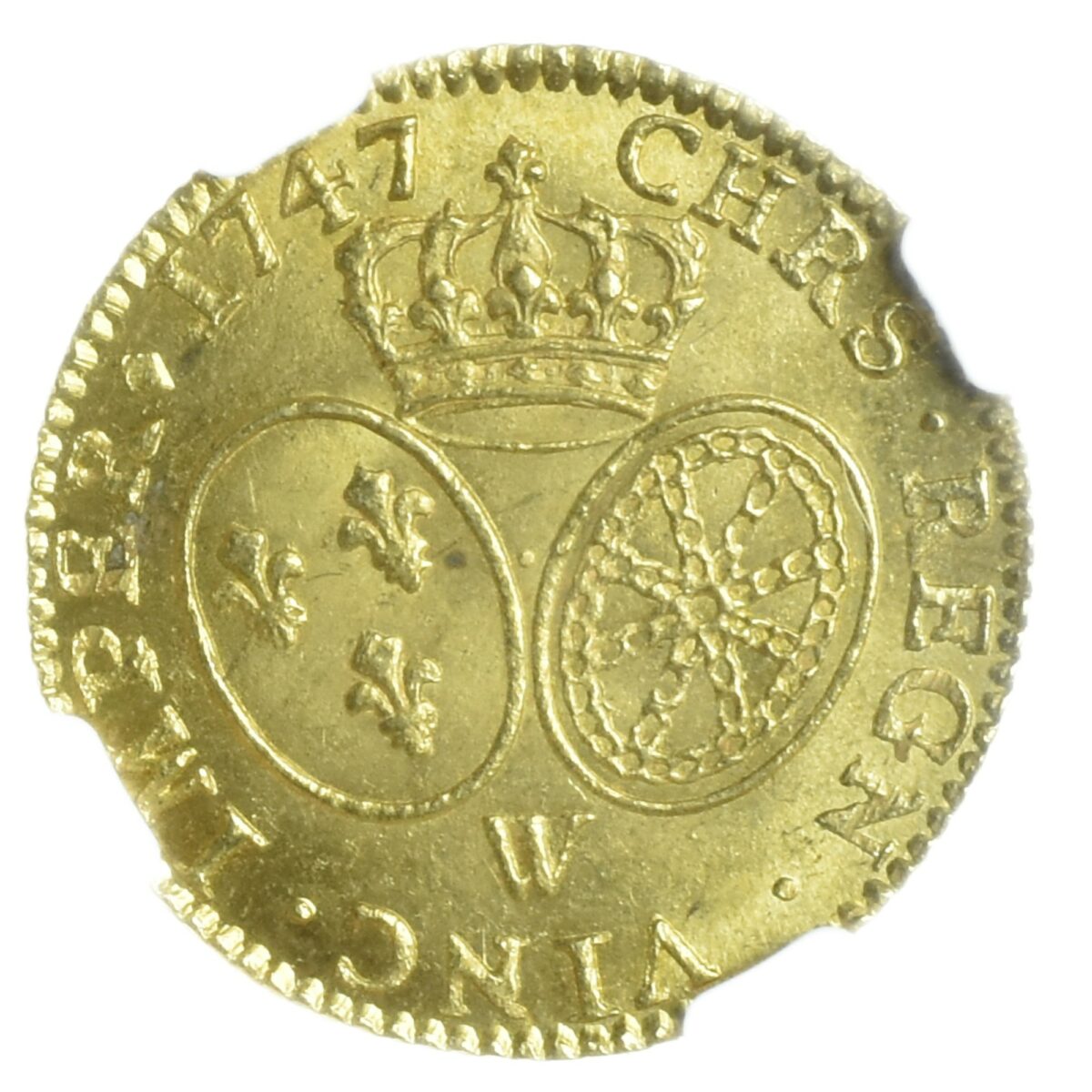 LOUIS XV LOUIS OR 1747 LILLE REVERS