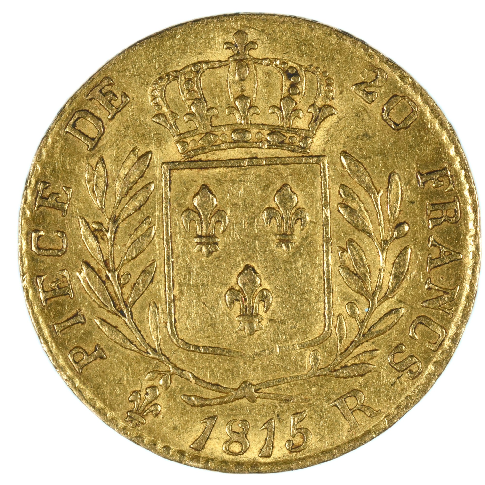 LOUIS XVIII 20 FRANCS 1815 LONDRES REVERS
