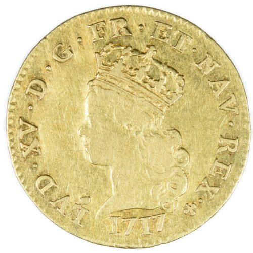 LOUIS XV DEMI LOUIS OR NOAILLES 1717 AVERS