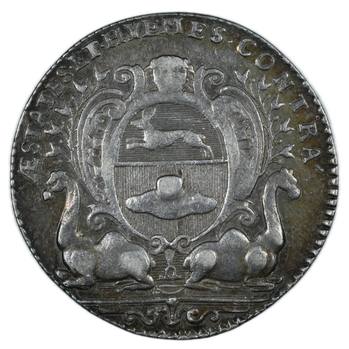 JETON ARGENT CORPORATION CHAPELLERIE 1764 AVERS