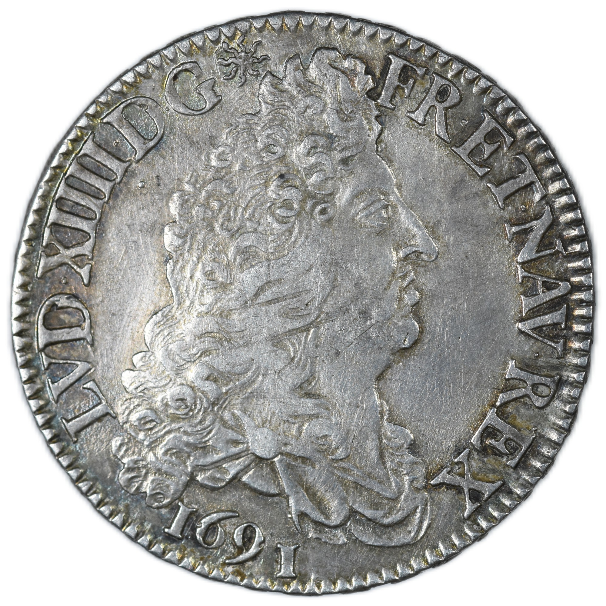 LOUIS XIV DEMI ECU 1691 PARIS AVERS