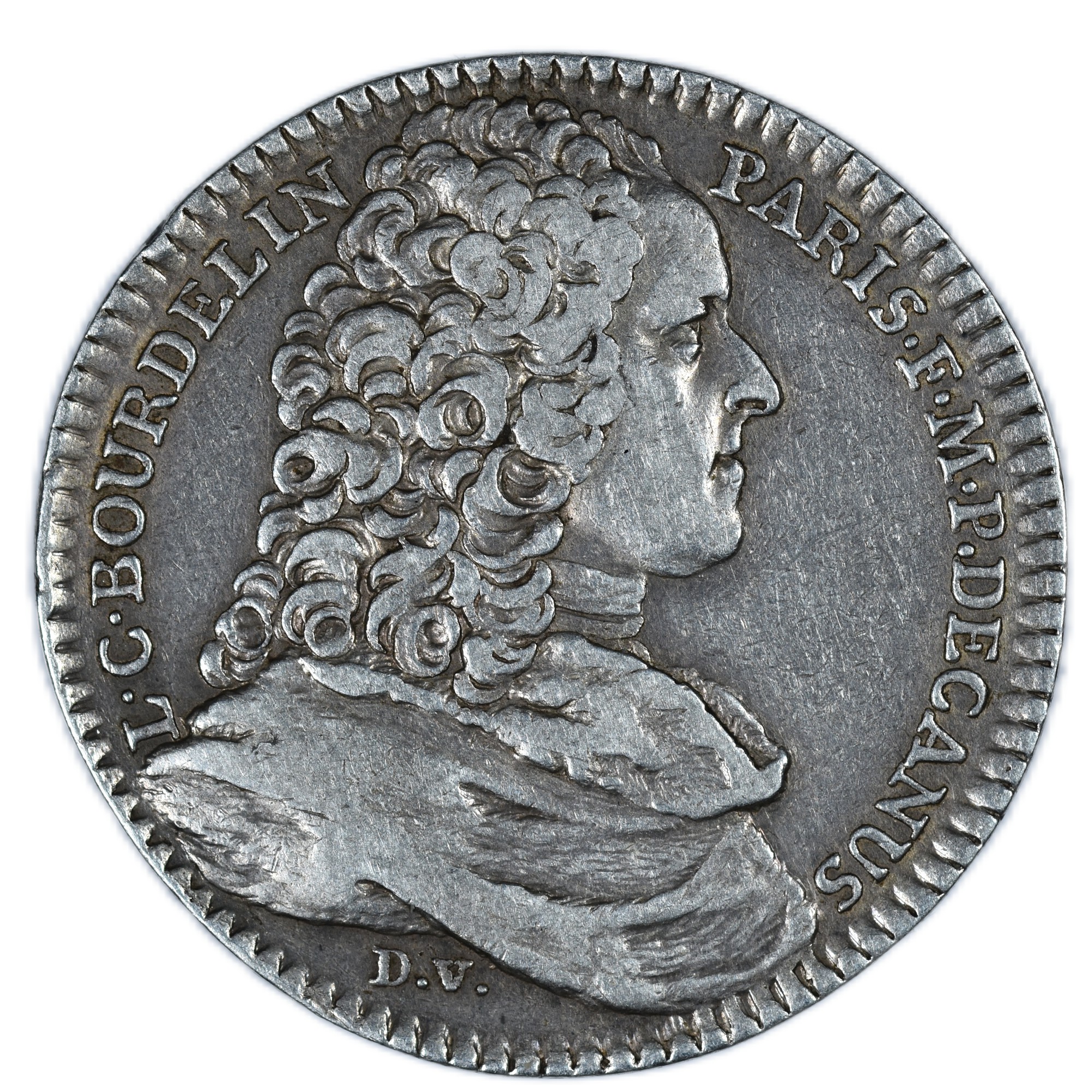 JETON ARGENT BOURDELIN 1738 AVERS