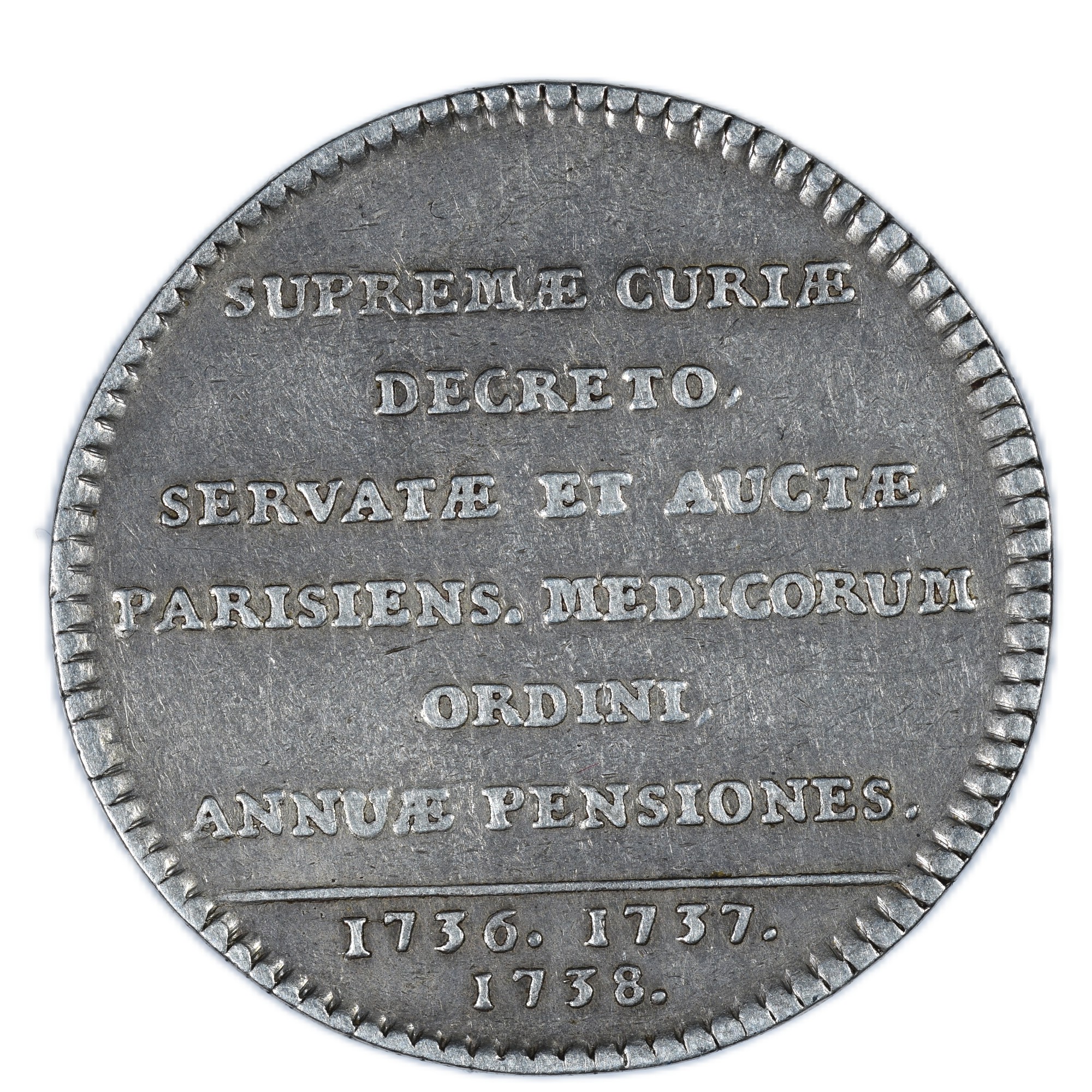 JETON ARGENT BOURDELIN 1738 REVERS