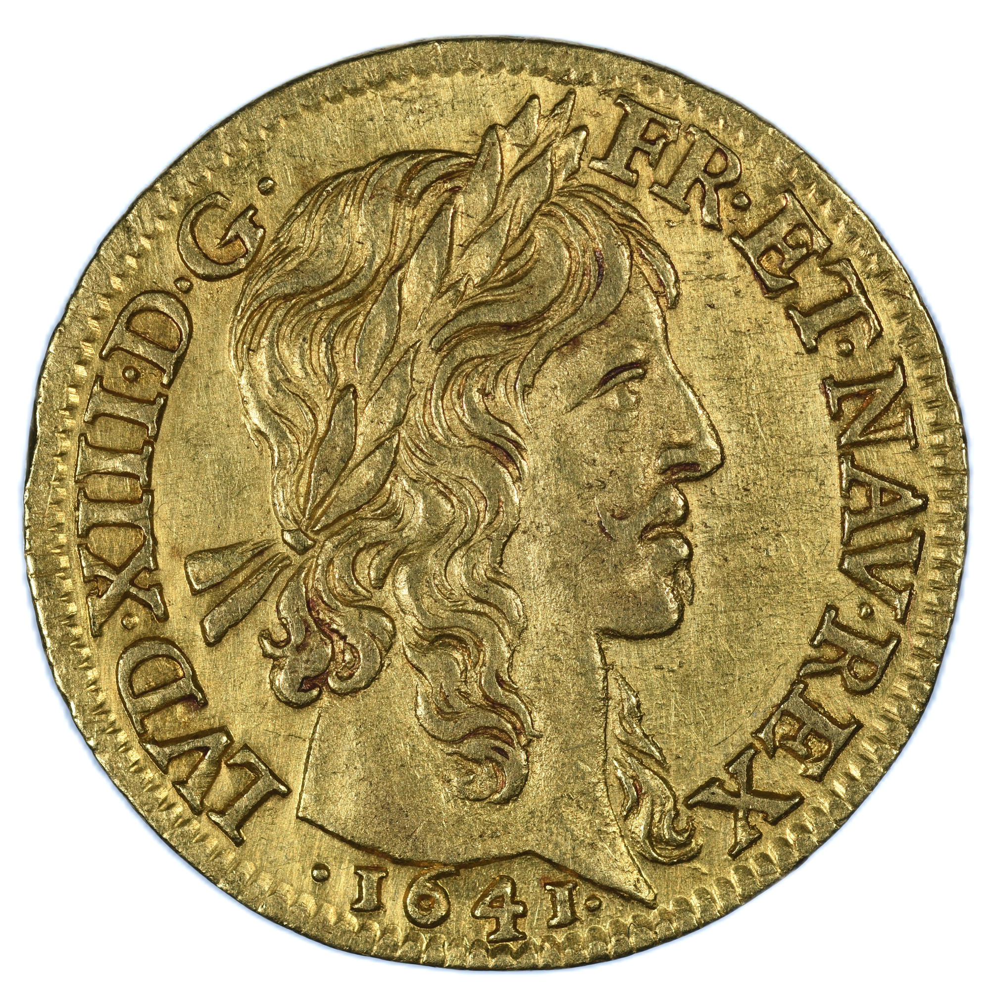 LOUIS XIII LOUIS OR 1641 AVERS