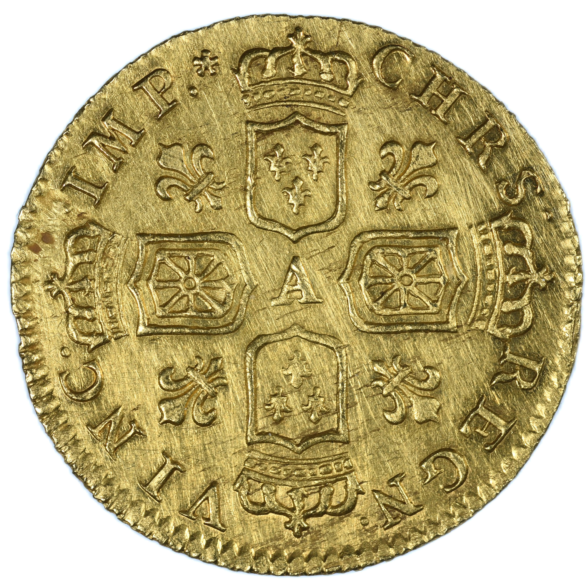 LOUIS XV DEMI NOAILLES OR 1717 PARIS REVERS