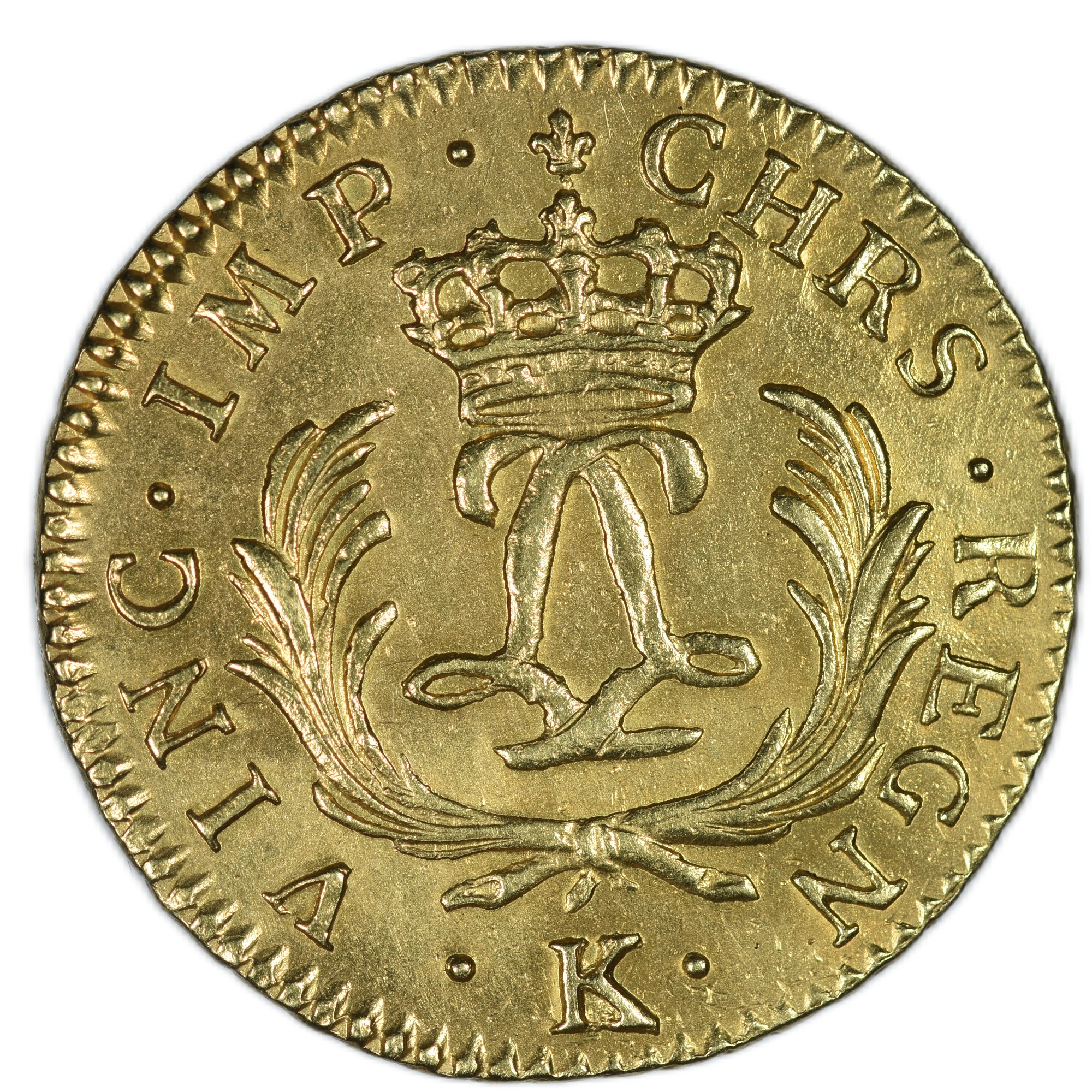 LOUIS XV LOUIS OR MIRLITON 1724 BORDEAUX REVERS