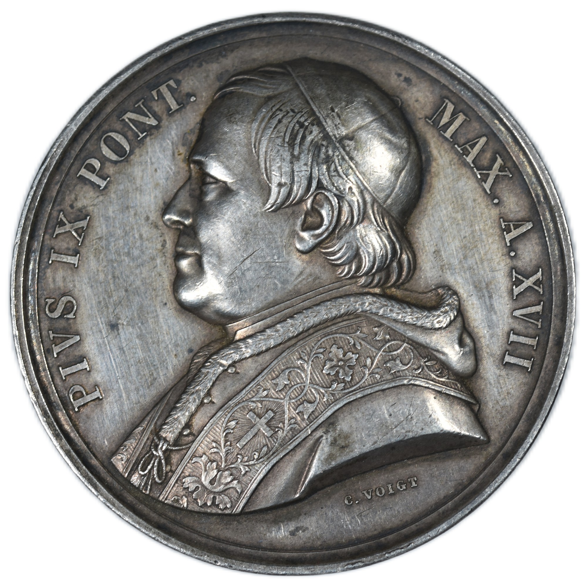 MEDAILLE PIE IX 1862 ARGENT AVERS