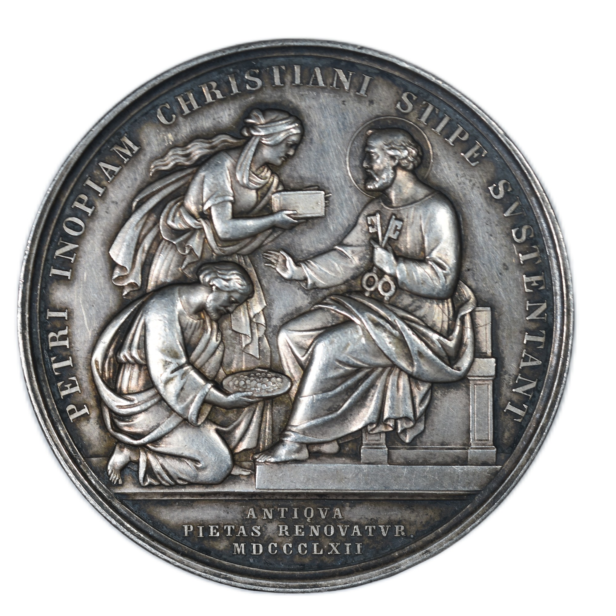 MEDAILLE PIE IX 1862 ARGENT REVERS
