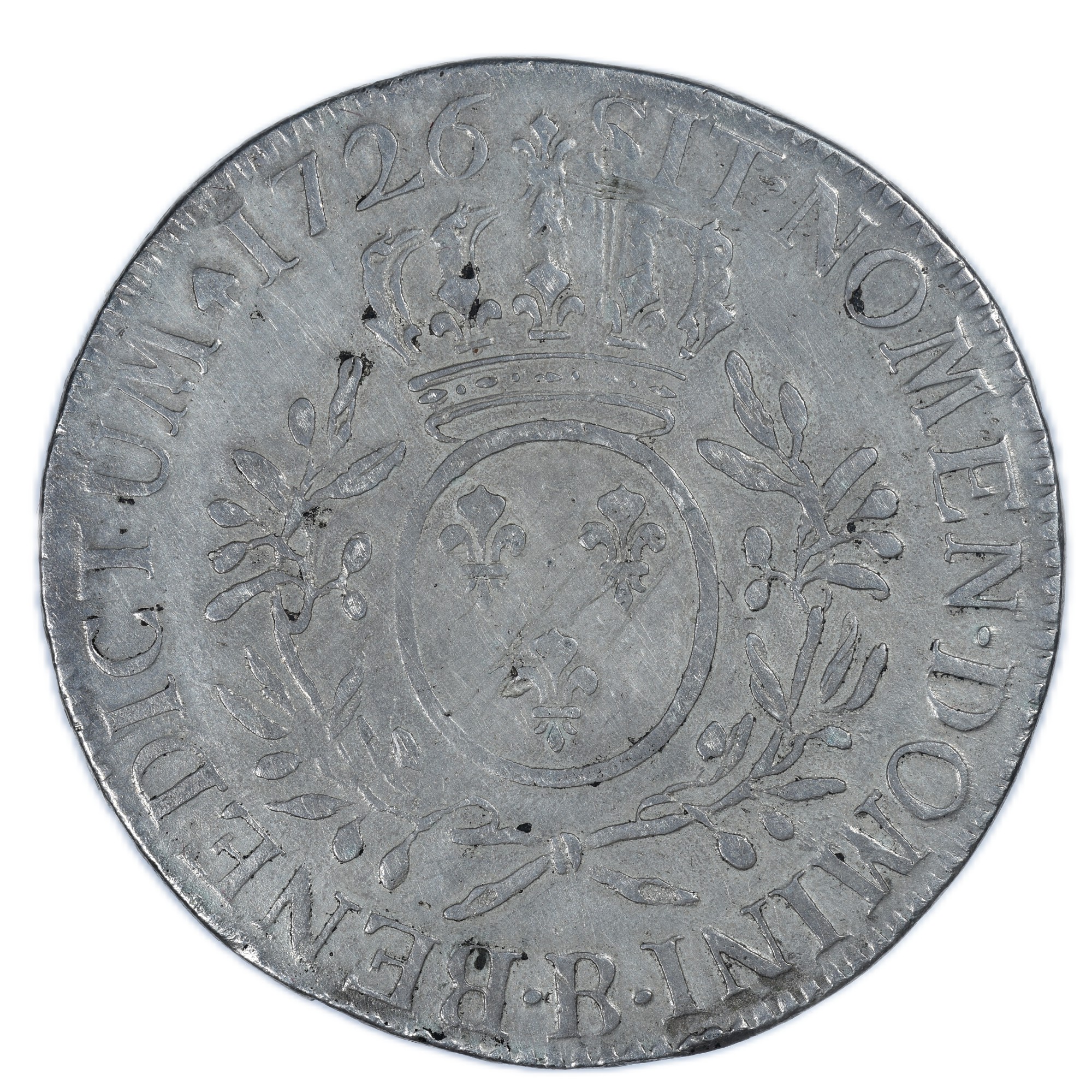 LOUIS XV ECU 1726 B ROUEN REVERS