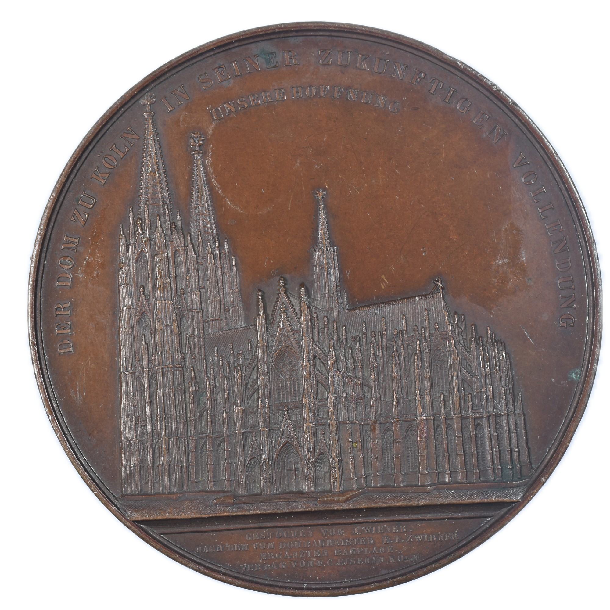 MEDAILLE ALLEMAGNE CATHEDRALE COLOGNE 1848 AVERS