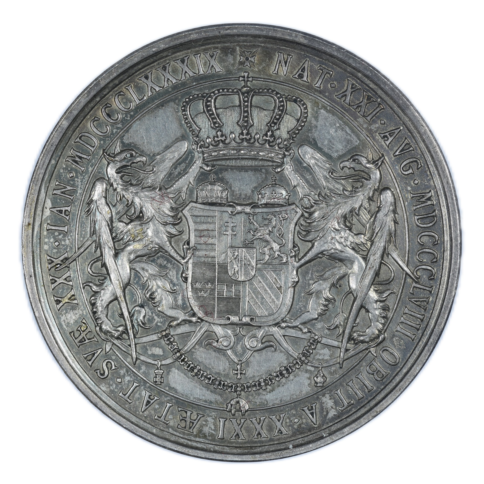 MEDAILLE AUTRICHE RUDOLF 1889 REVERS