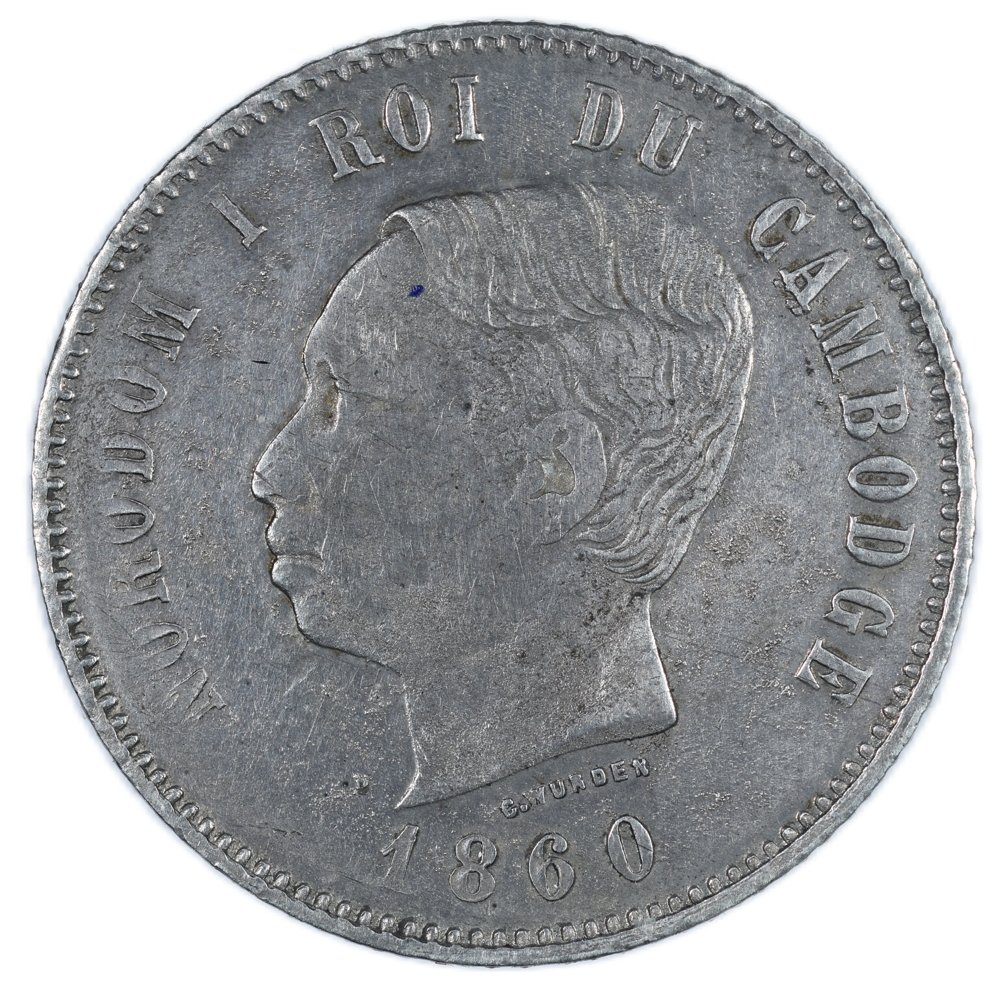 CAMBODGE 4 FRANCS NORODOM 1860 REVERS