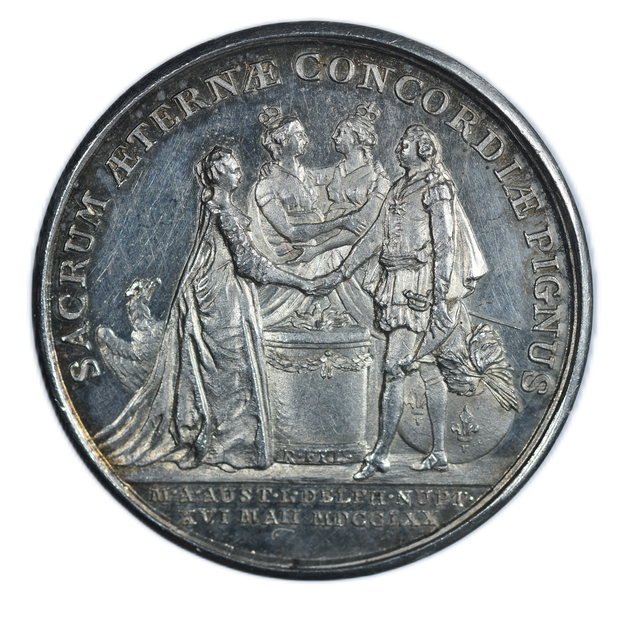 JETON LOUIS XV MARIAGE DAUPHIN ARGENT REVERS