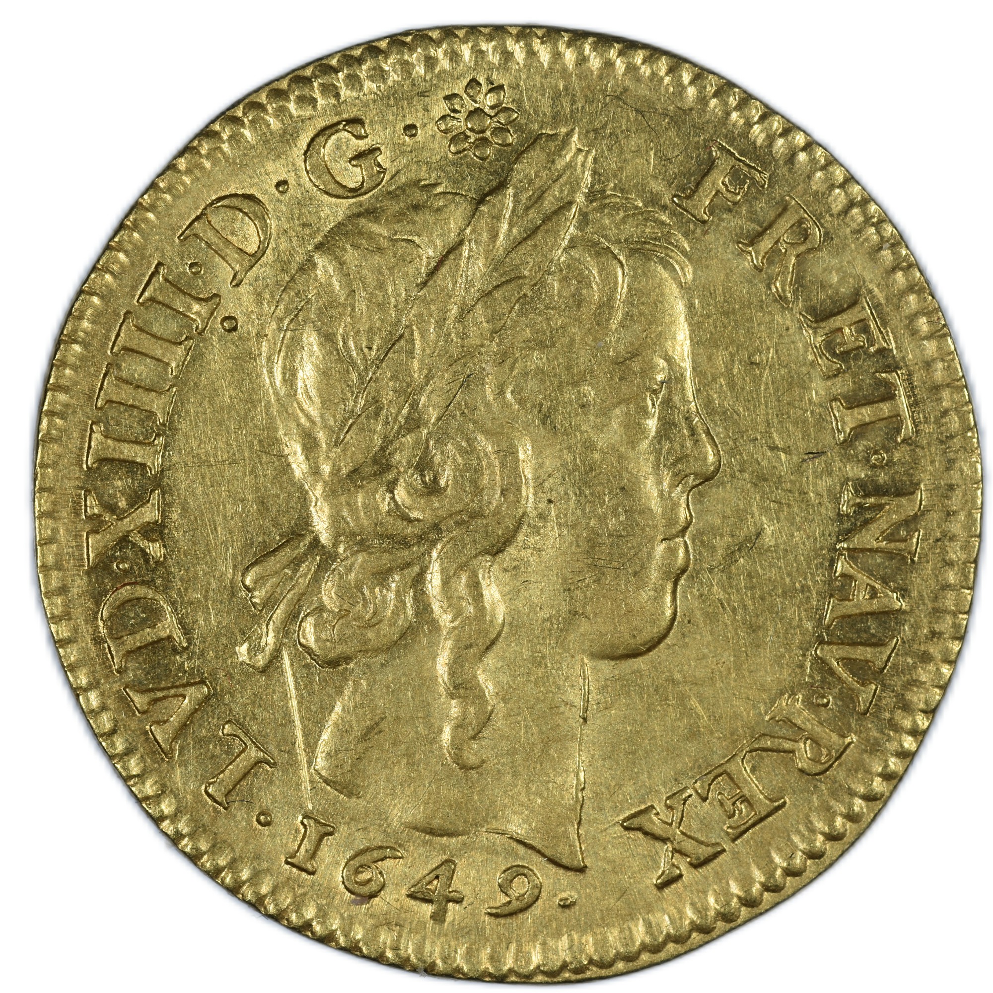 LOUIS XIV LOUIS OR 1649 PARIS AVERS