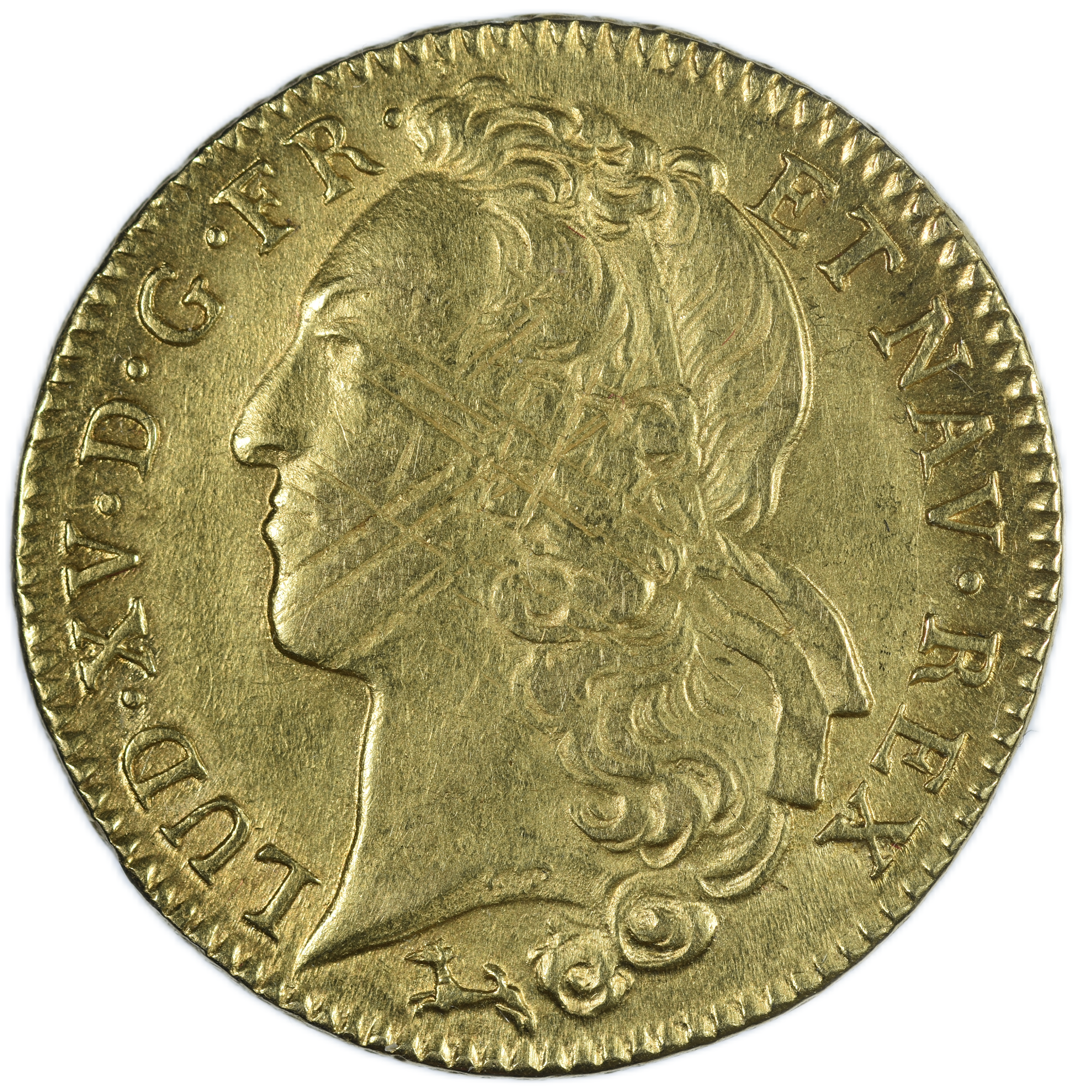 LOUIS XV DOUBLE LOUIS OR 1744 BAYONNE AVERS