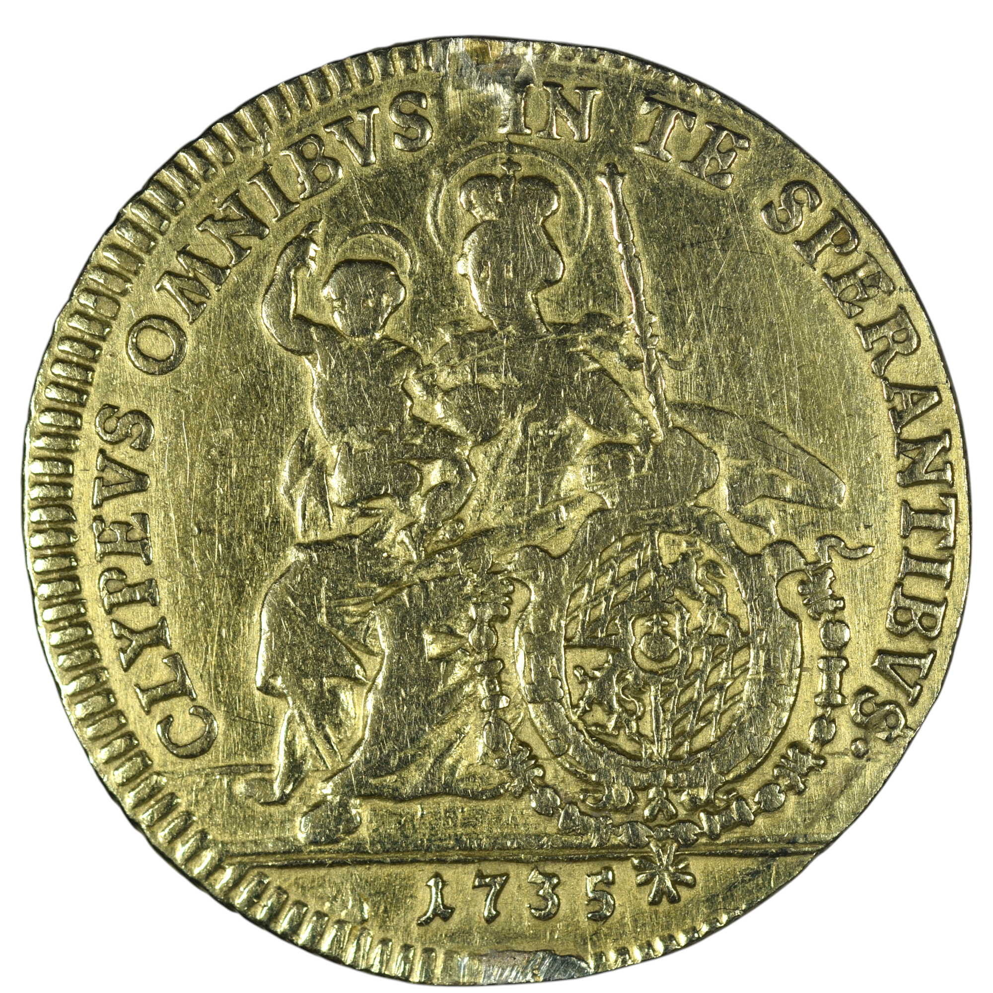 BAVIERE KARL ALBRECHT DEMI CAROLIN OR 1735 REVERS