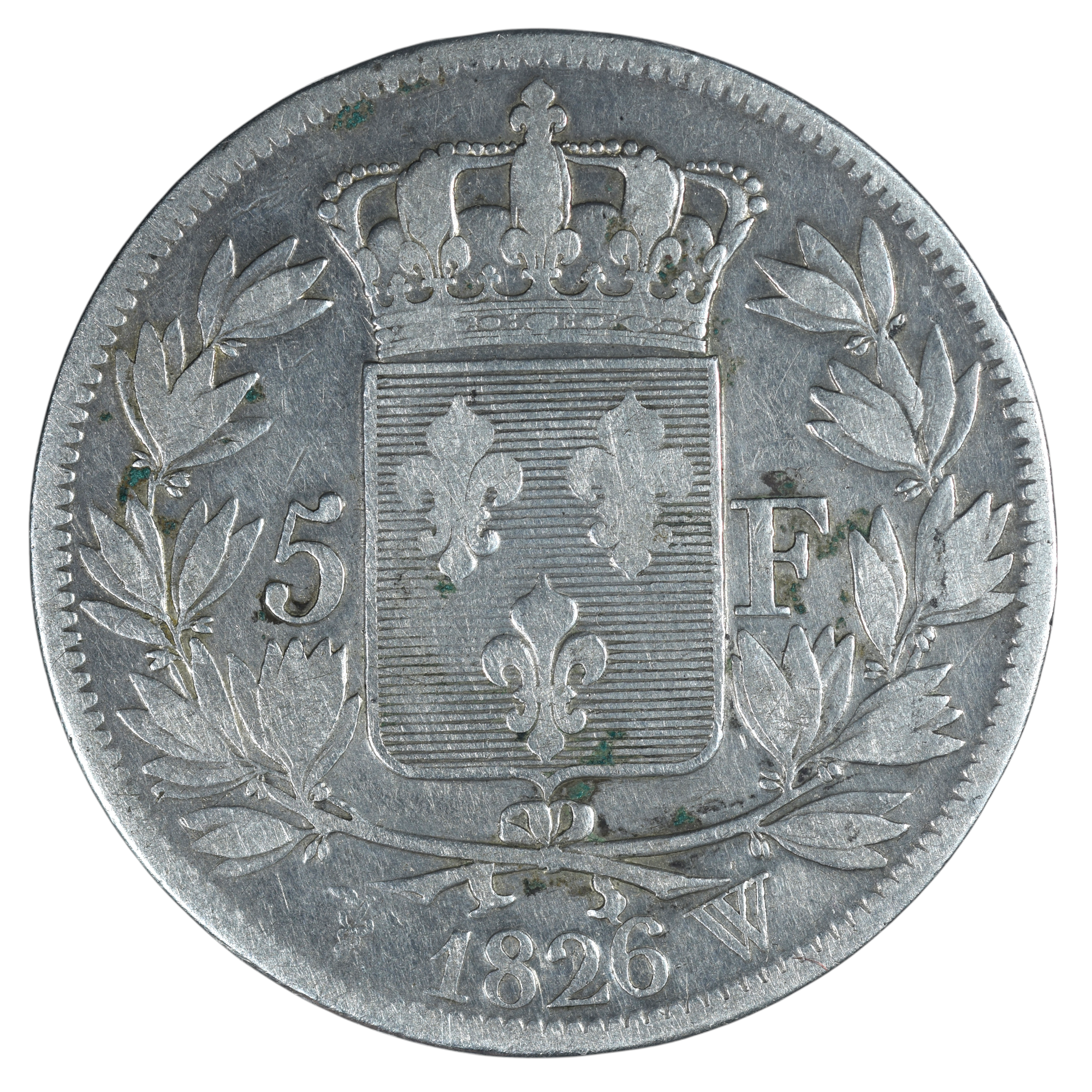 CHARLES X 5 FRANCS 1826 LILLE AVERS
