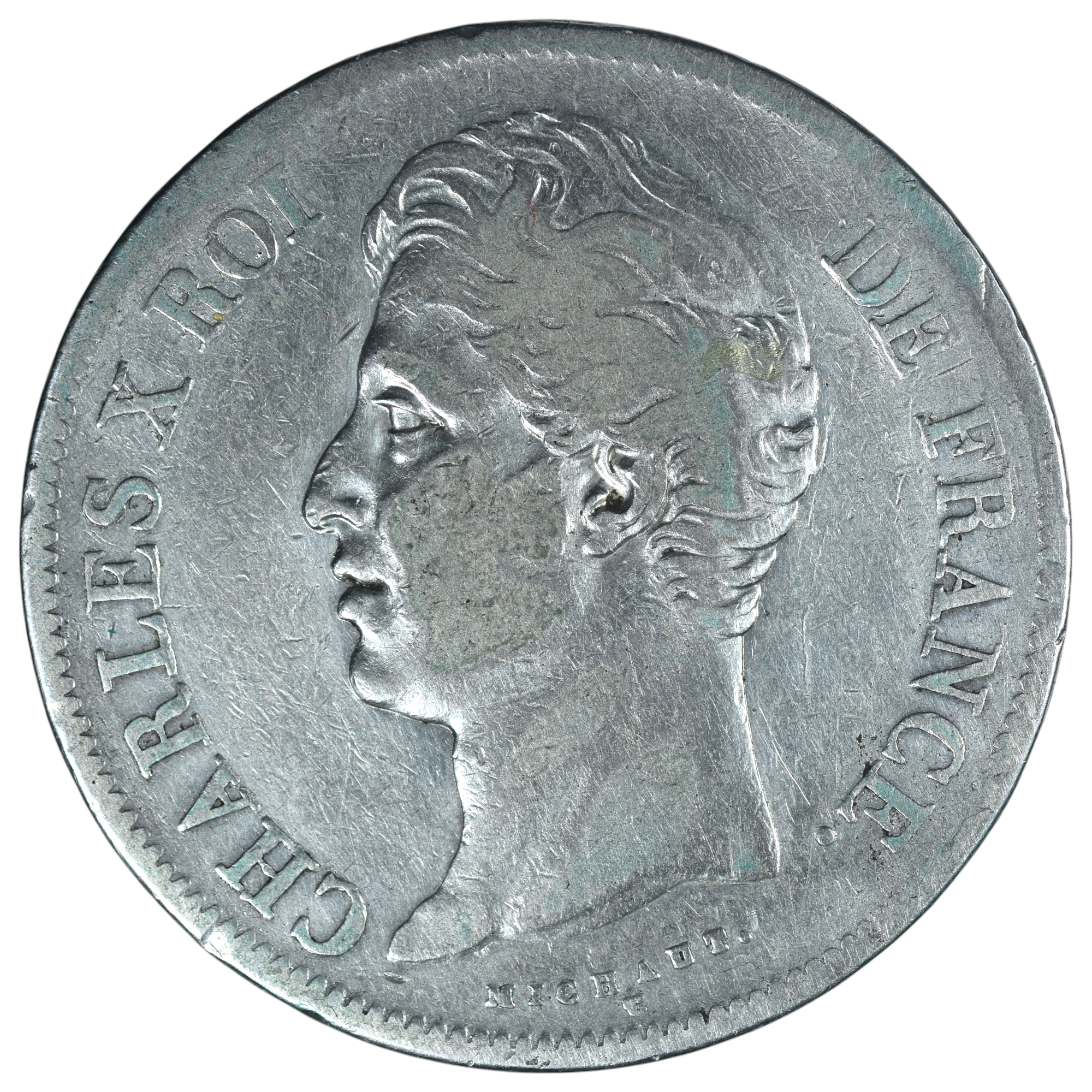 CHARLES X 5 FRANCS 1827 TOULOUSE AVERS