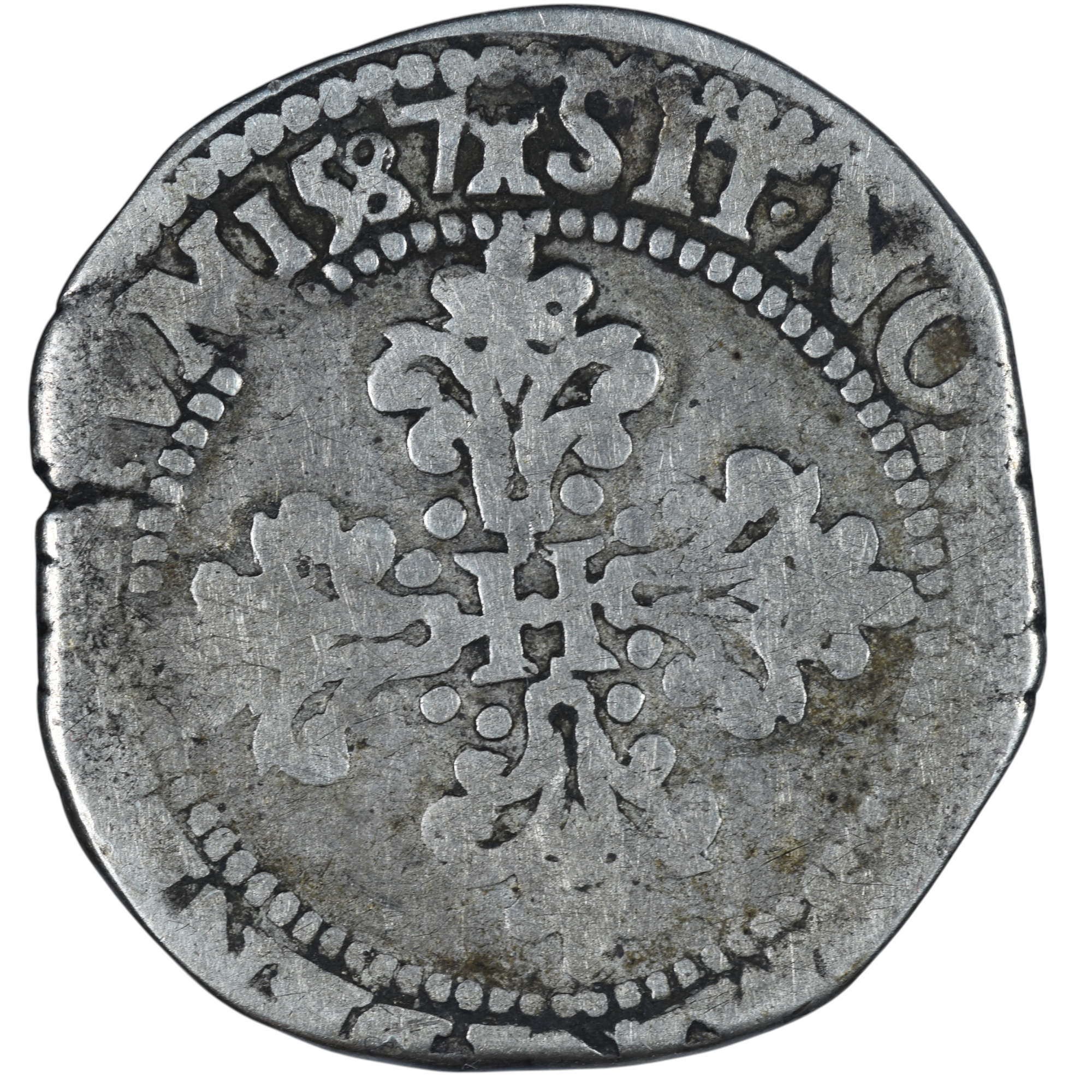 HENRI III DEMI FRANC 1587 TOURS REVERS