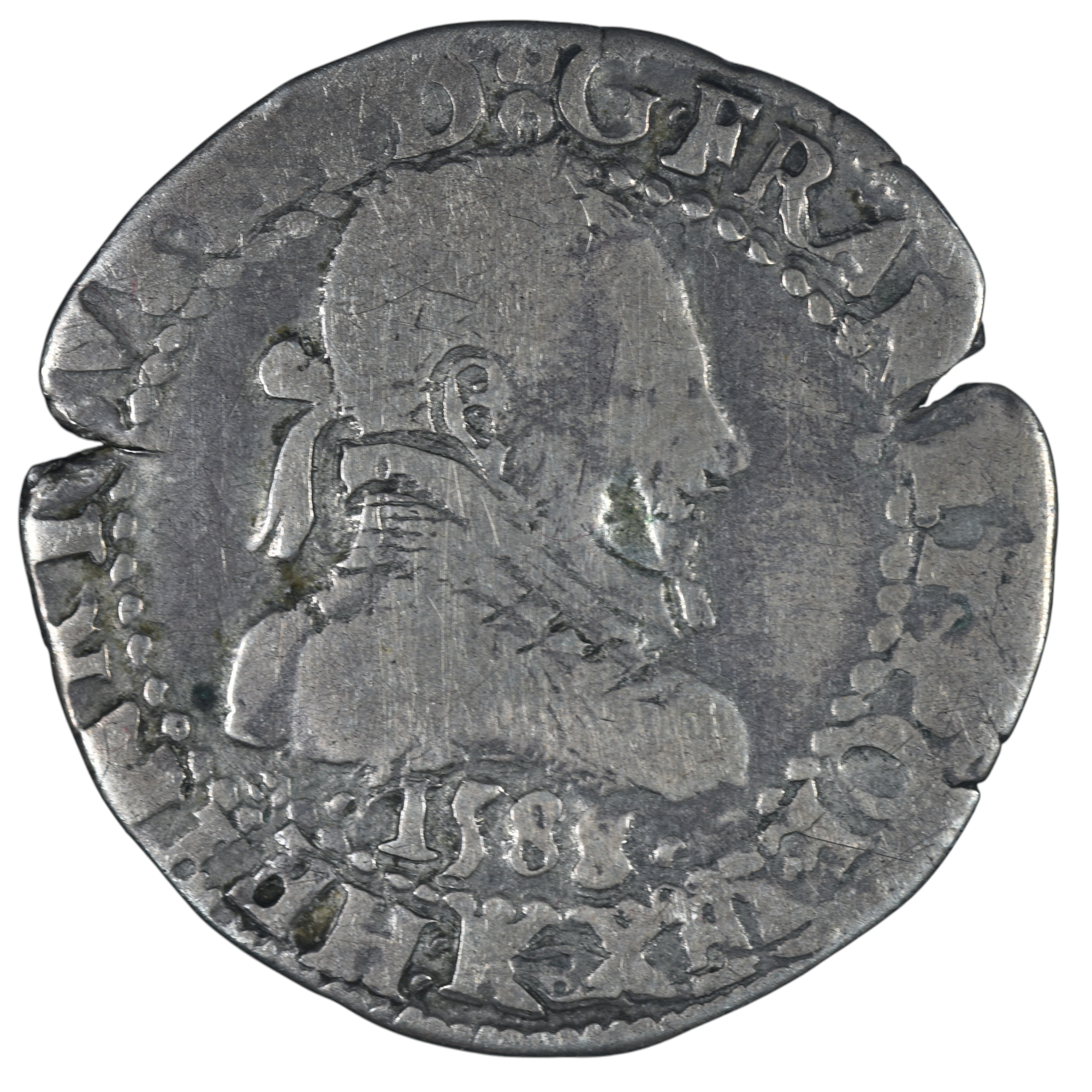 HENRI III QUART FRANC 1588 BORDEAUX AVERS