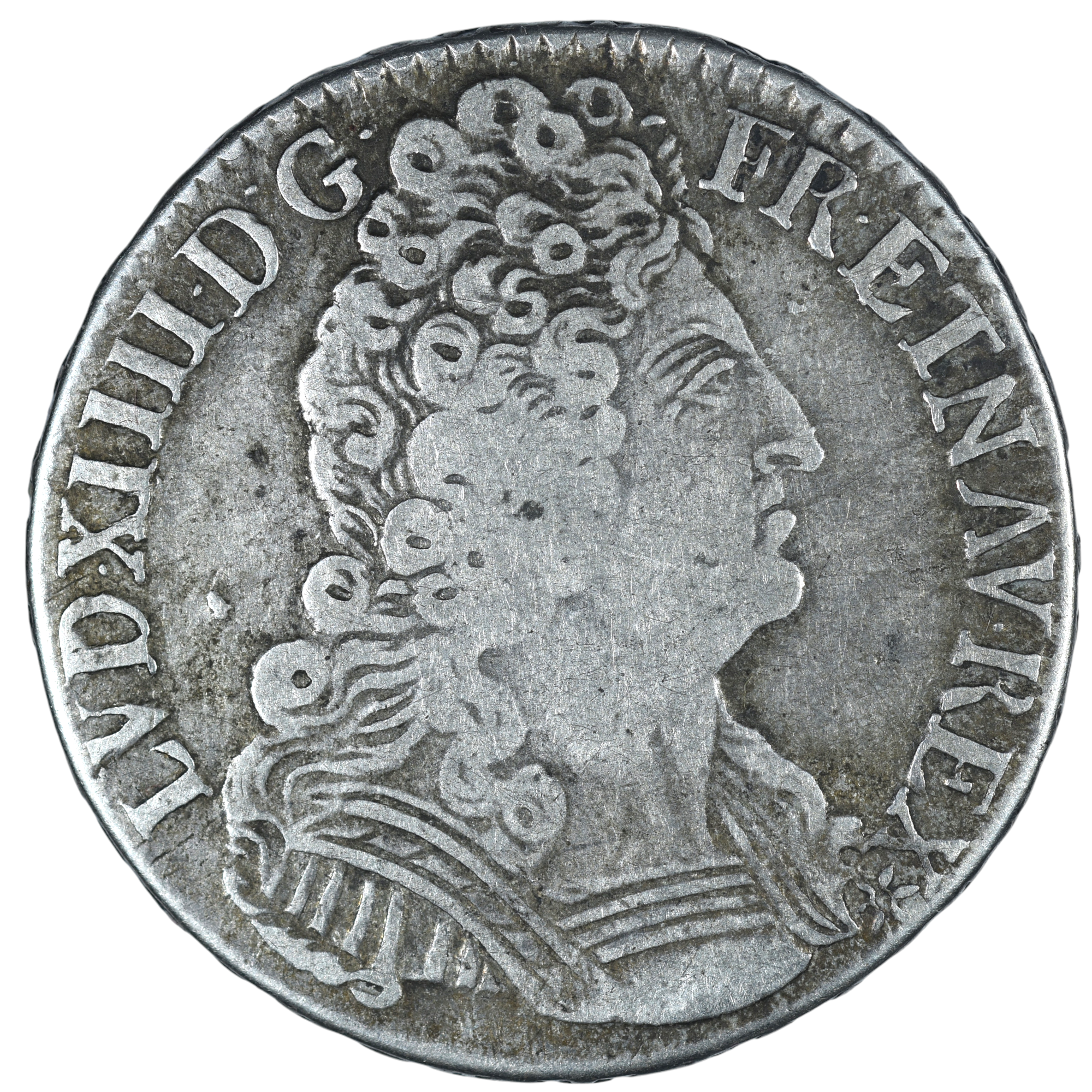 LOUIS XIV DEMI ECU 1710 CAEN AVERS