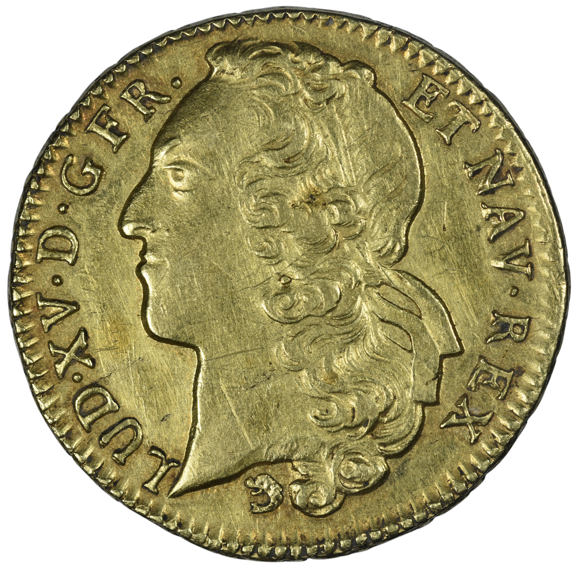 LOUIS XV DOUBLE LOUIS OR 1744 GRENOBLE AVERS