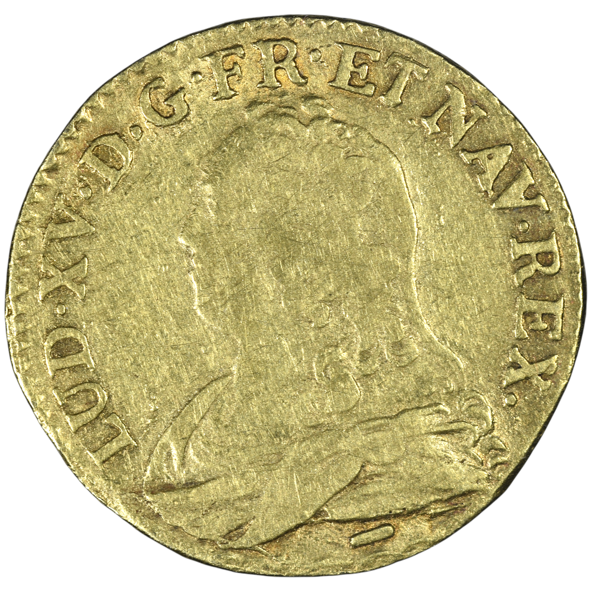 LOUIS XV LOUIS OR LUNETTES 1728 LILLE AVERS