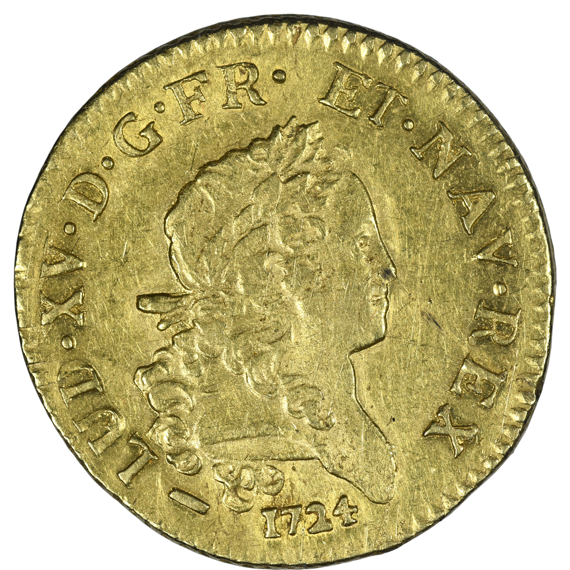 LOUIS XV LOUIS OR MIRLITON 1724 LILLE AVERS