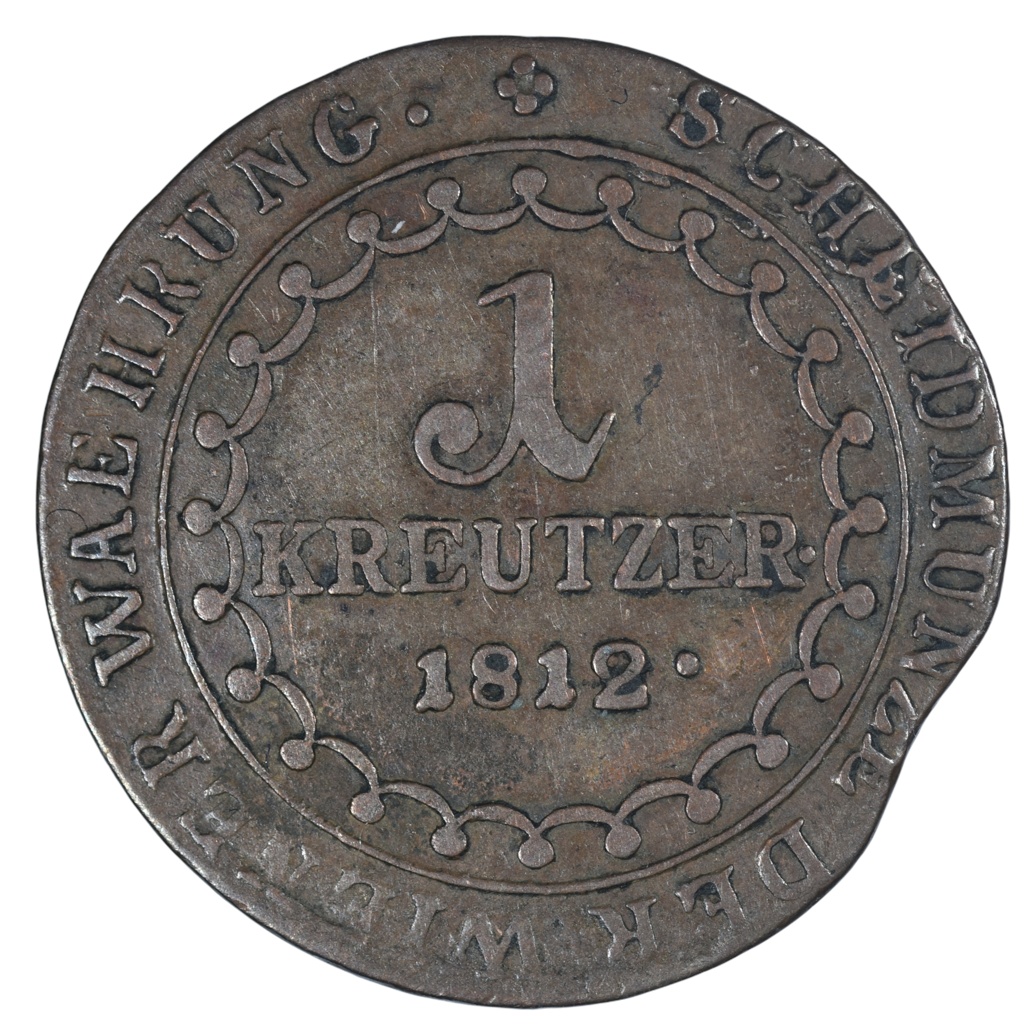 AUTRICHE KREUTZER 1812 AVERS INCUS