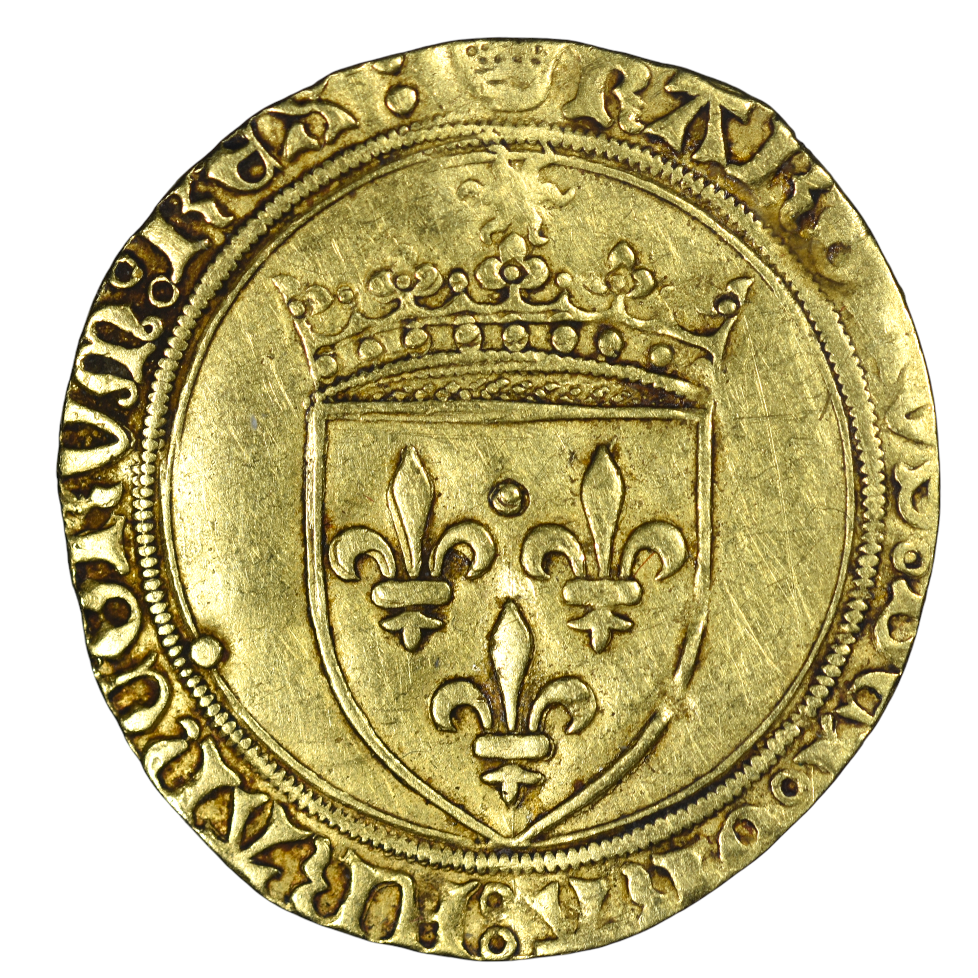 CHARLES VIII ECU OR SOLEIL PARIS AVERS