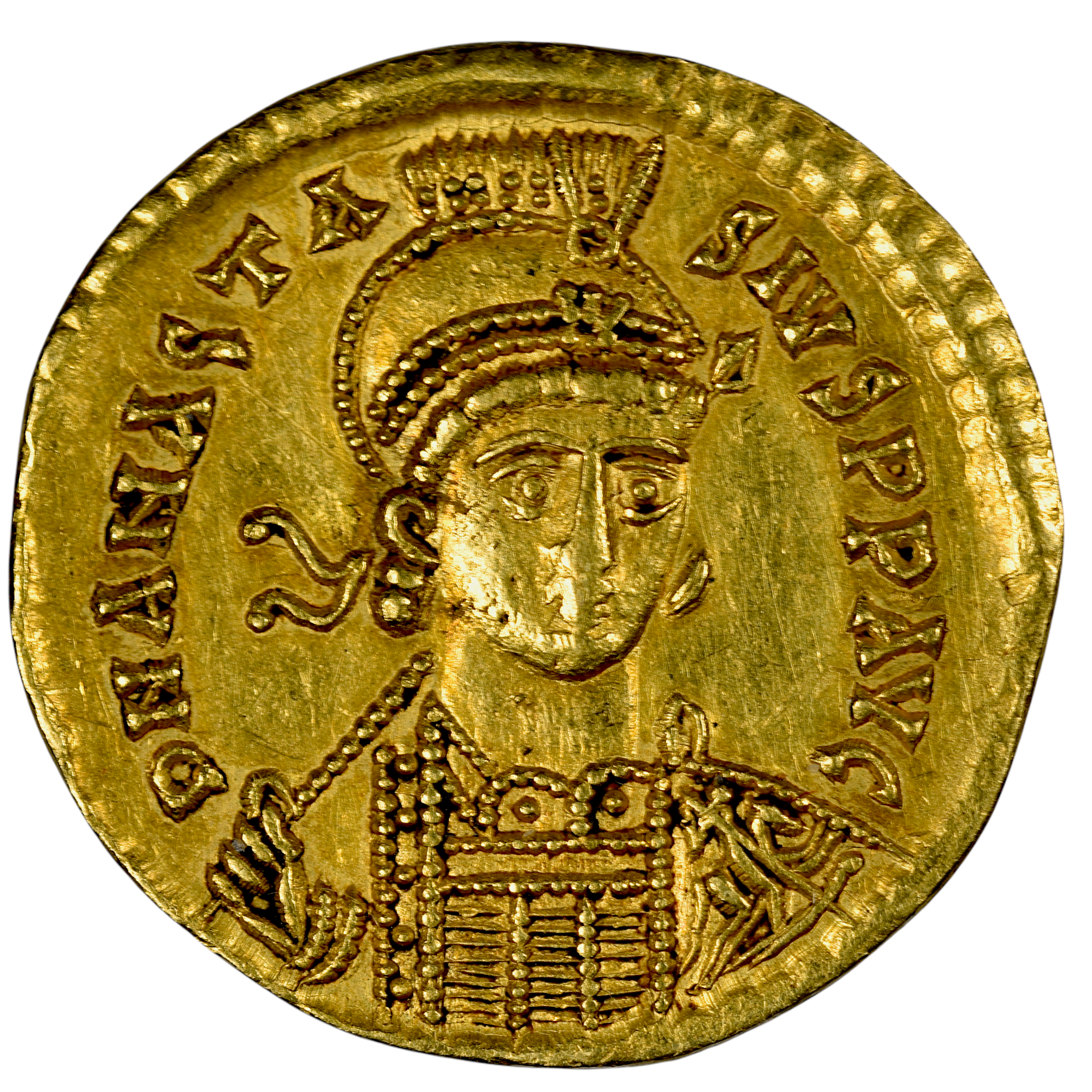 BYZANTINE ANASTASE SOLIDUS OR AVERS
