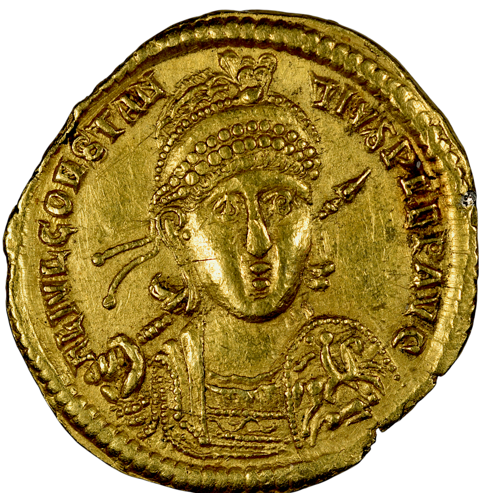 CONSTANCE II SOLIDUS OR ANTIOCHE AVERS