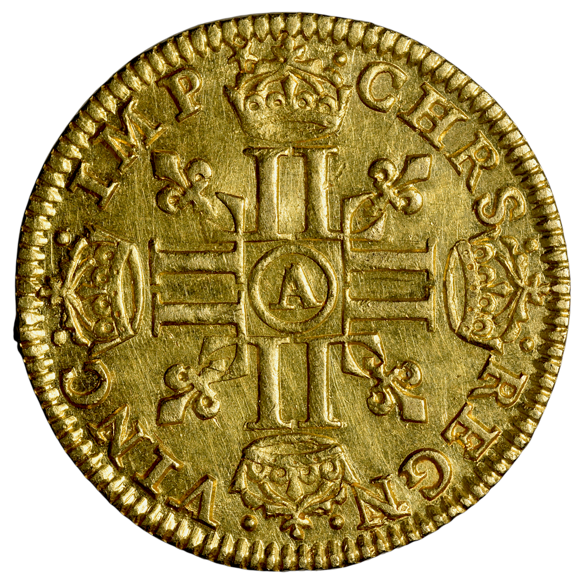 LOUIS XIII DEMI LOUIS OR 1641 PARIS REVERS