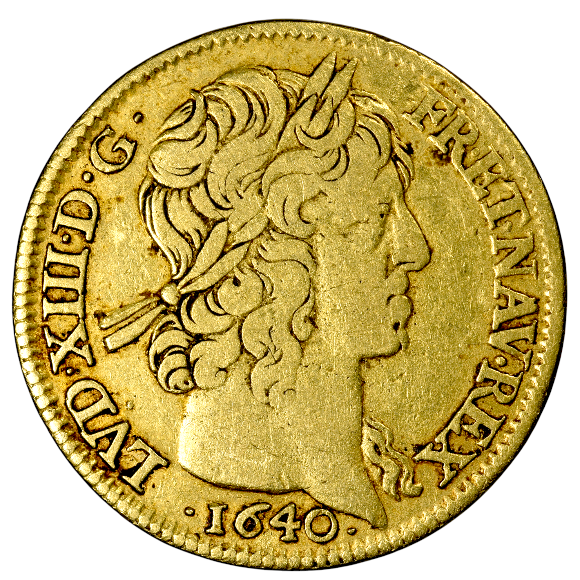 LOUIS XIII DOUBLE LOUIS OR 1640 AVERS