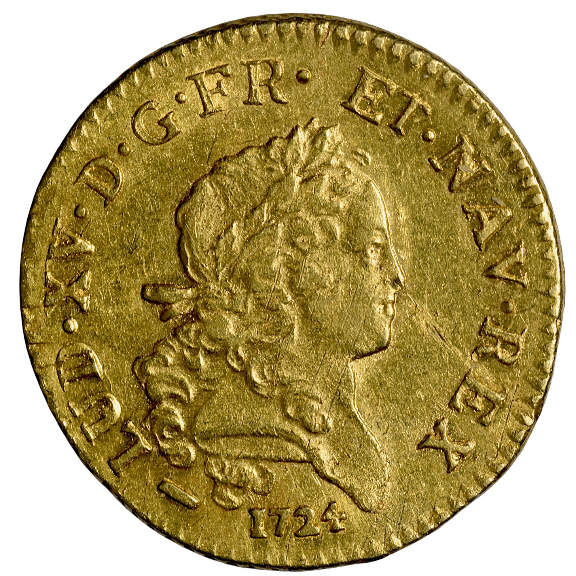 LOUIS XV LOUIS OR MIRLITON 1724 LILLE AVERS