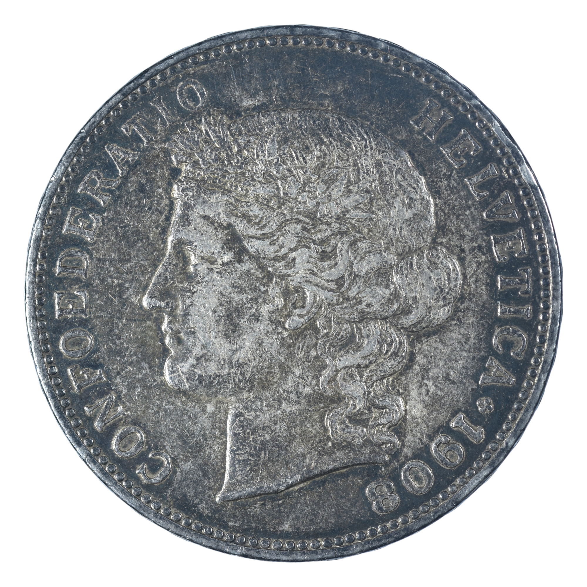 SUISSE 5 FRANCS 1908 AVERS